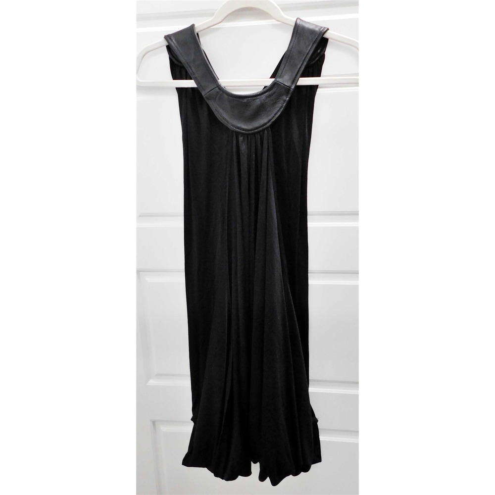 Mara Hoffman Black Silk Leather Sleeveless Romper USA sz S